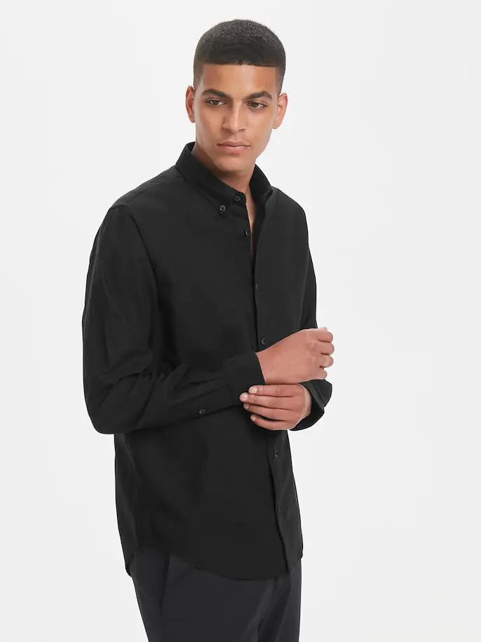 Рубашка regular fit с длинным рукавом мужская